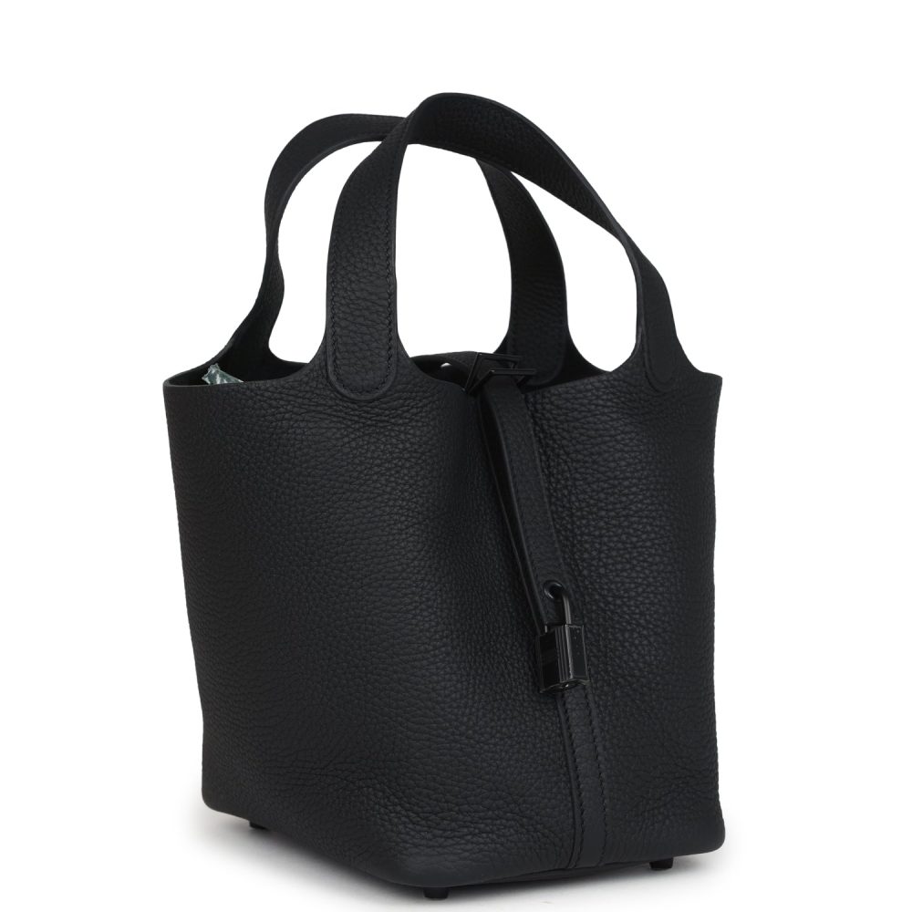Hermes Picotin Lock 18 Monochrome Black Clemence Black Hardware - Image 2