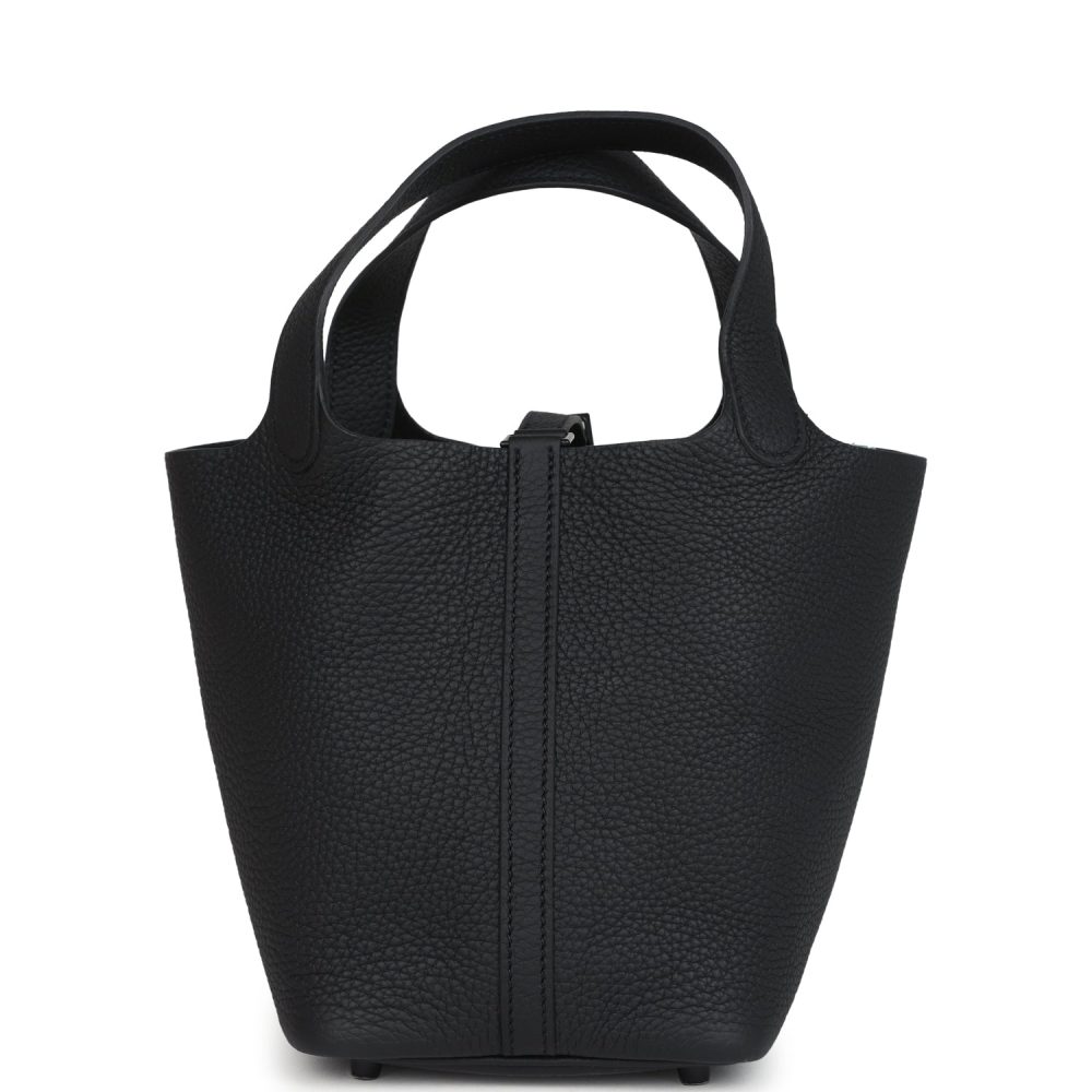 Hermes Picotin Lock 18 Monochrome Black Clemence Black Hardware - Image 4