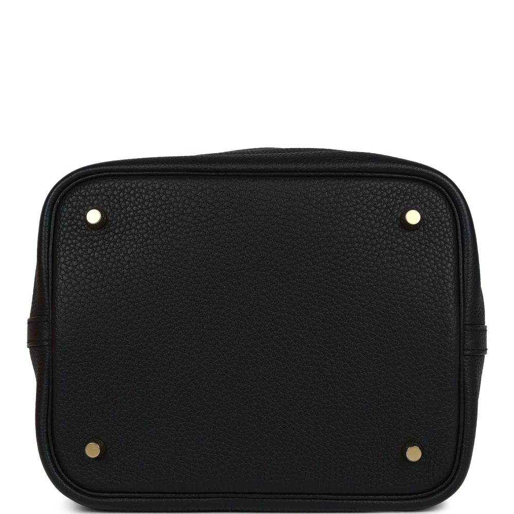 Hermes Picotin Lock 22 Black Clemence Gold Hardware - Image 4