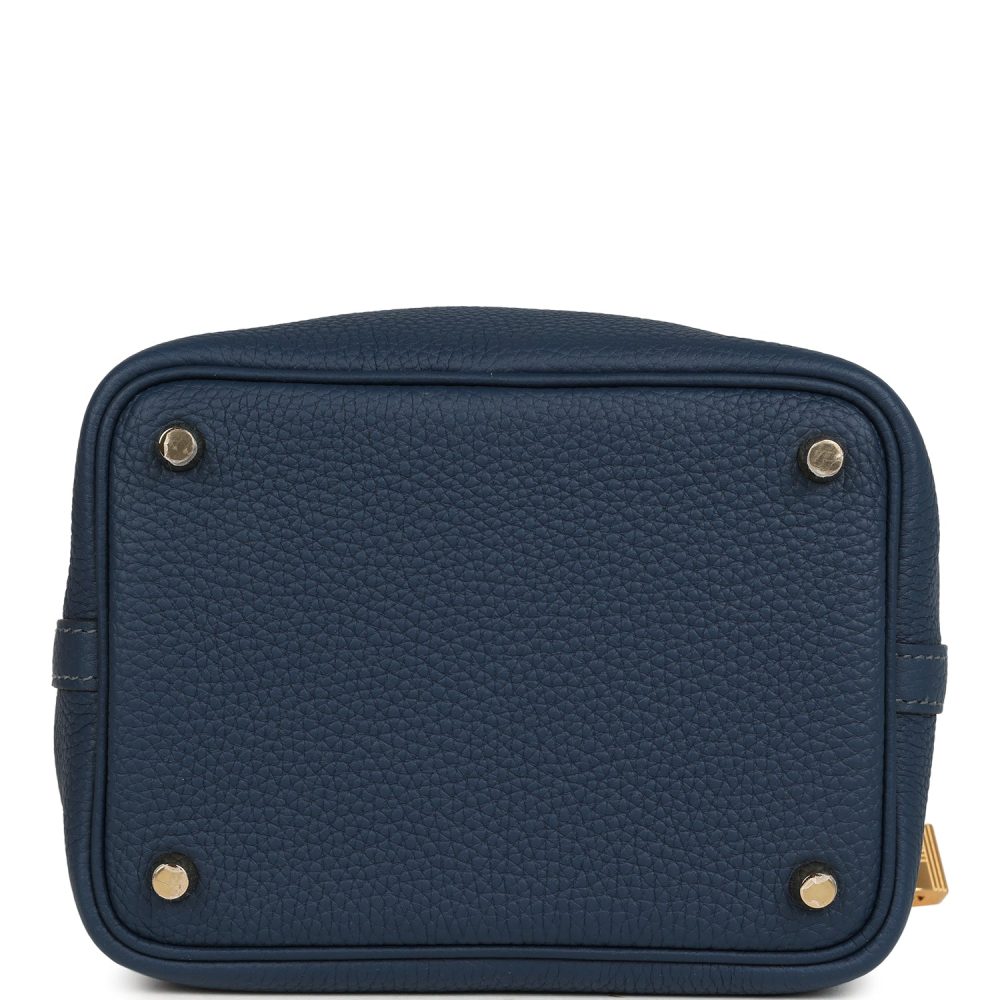 Hermes Picotin Lock 18 Bleu De Prusse Clemence Gold Hardware - Image 4