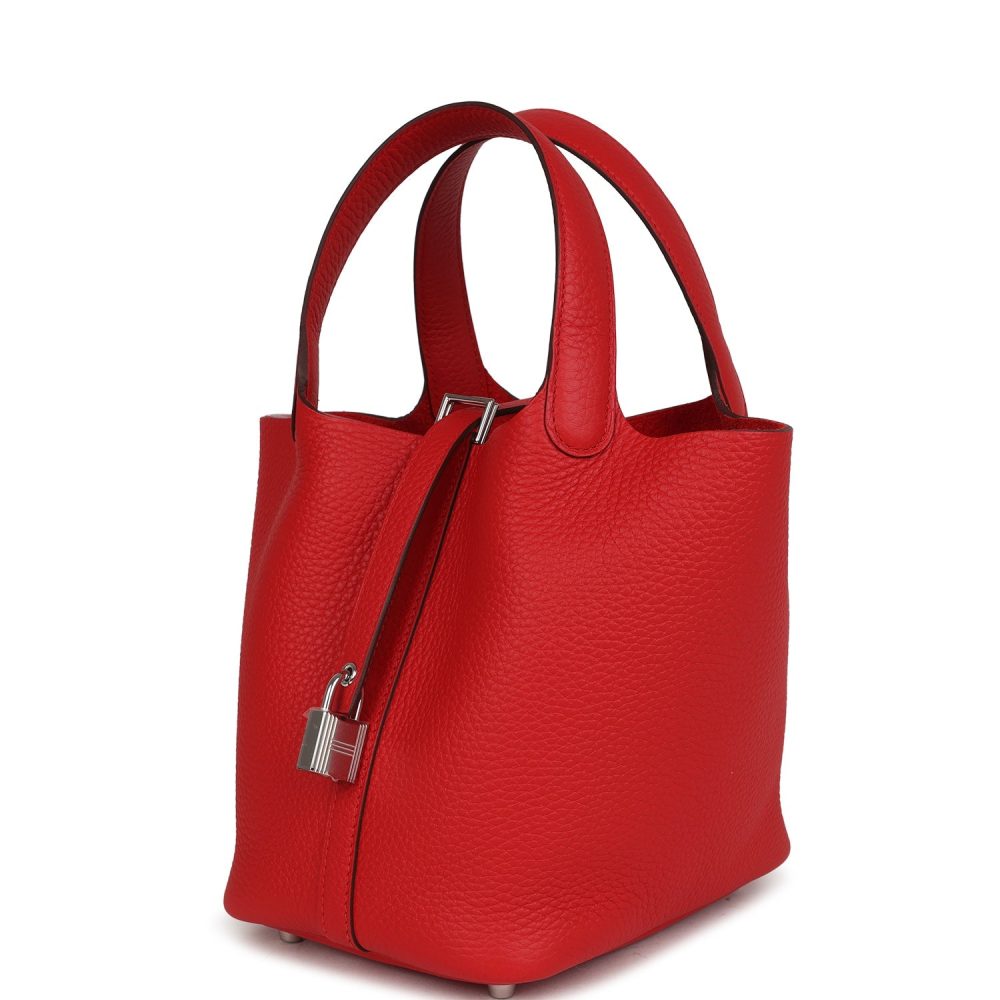 Hermes Picotin Lock 18 Rouge Radieux Clemence Palladium Hardware - Image 5