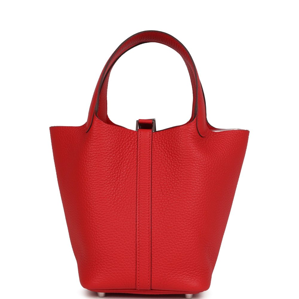 Hermes Picotin Lock 18 Rouge Radieux Clemence Palladium Hardware - Image 4