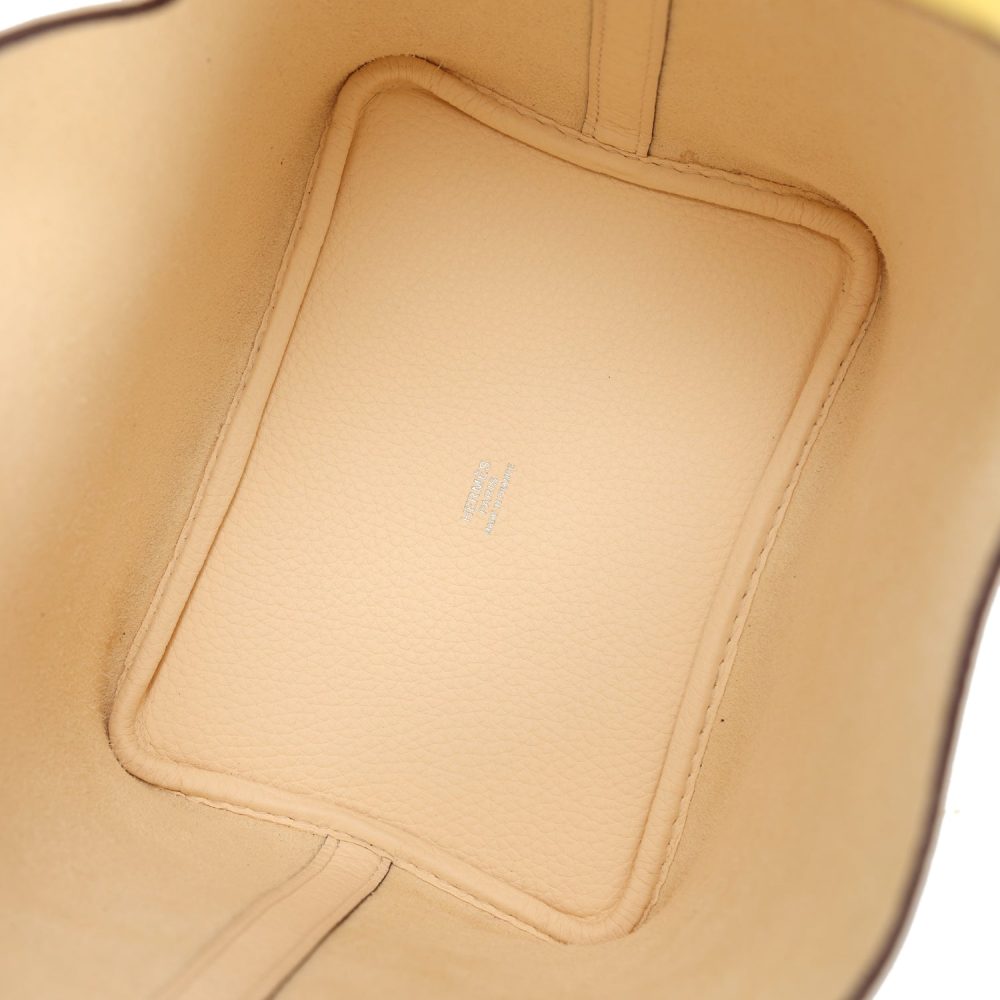 Hermes Picotin Lock 18 Nata Clemence and Jaune Citron Ostrich Touch Palladium Hardware - Image 7