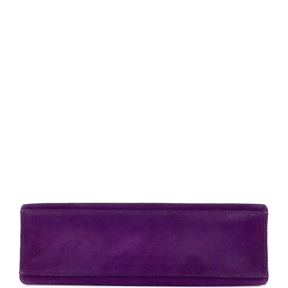 Vintage Hermes Kelly Pochette Violet Doblis Gold Hardware - Image 6